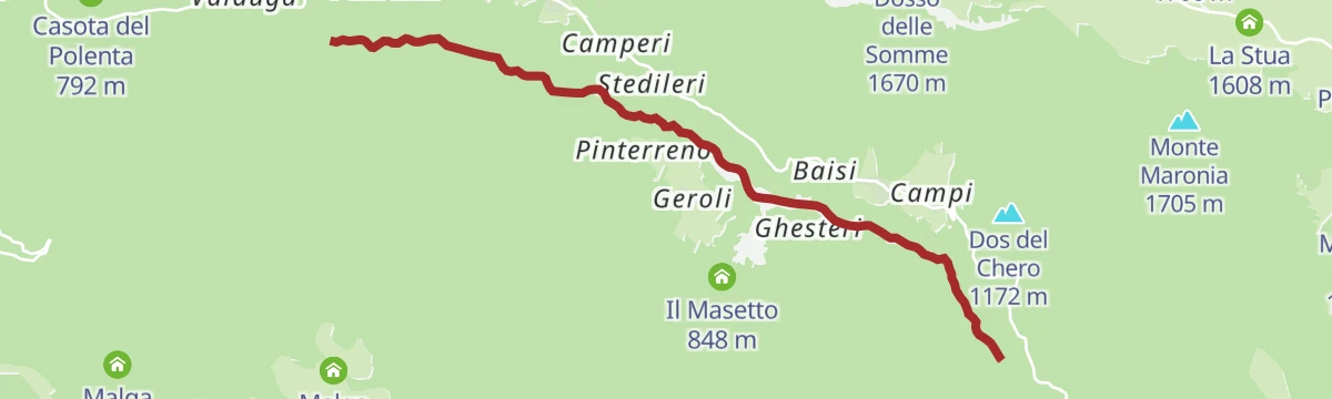 Route map: Torrente Leno di Terragnolo E alta